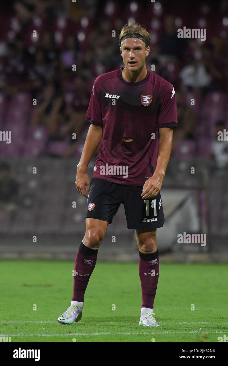 SALERNO, ITALIEN - JULI 30: Erik Botheim von Salernitana während der Angelo Iervolino Trophy mit Adana Demirspor, Reggina 1914 und US Salernitana im Stadio Stockfoto