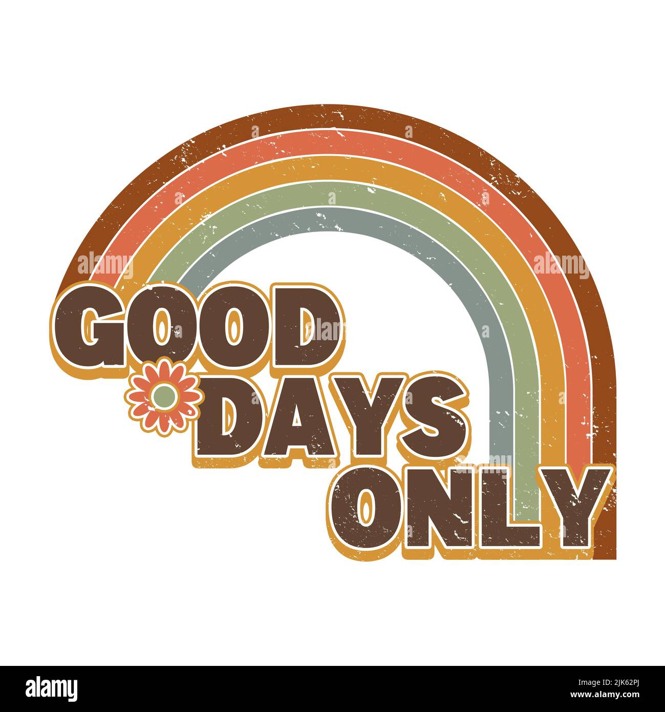 Nur Gute Tage - Retro Rainbow Graphic Stockfoto