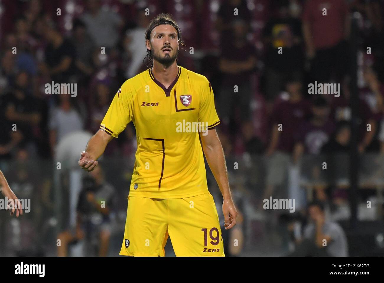SALERNO, ITALIEN - JULI 30: Julien Kristoffersen von Salernitana während der Angelo Iervolino Trophy mit Adana Demirspor, Reggina 1914 und US Salernitana AT Stockfoto
