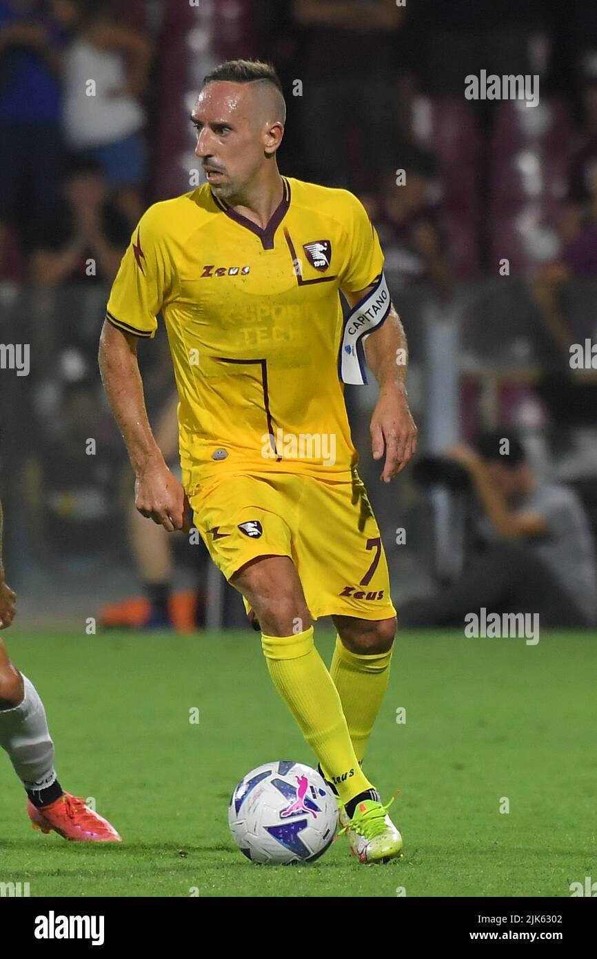 SALERNO, ITALIEN - JULI 30: Franck Ribery von Salernitana während der Angelo Iervolino Trophy mit Adana Demirspor, Reggina 1914 und US Salernitana im Stadio Stockfoto