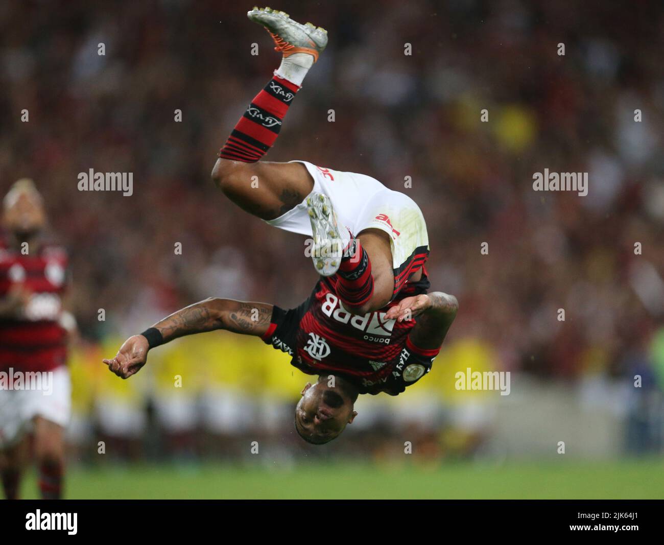 Marinho do Flamengo, comemora o Seu gol durante a partida entre Flamengo e Atlético Goianiense, pela 20ª rodada do Campeonato Brasileiro Série A 2022, no Estádio do Maracanã, neste sábado 30. Stockfoto