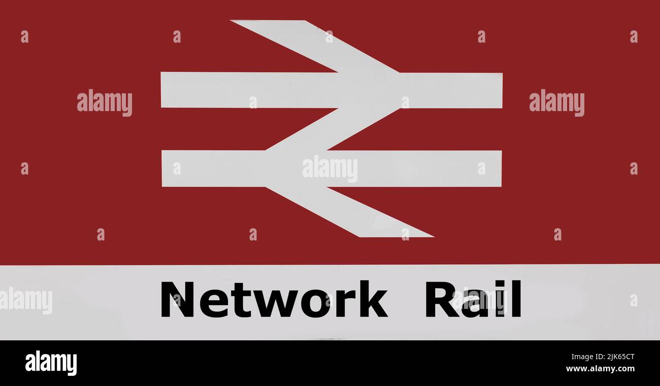 Longport, Stoke on Trent Vereinigtes Königreich Juni 08 2022 Foto-Illustration des Network Rail Symbol Zeichen copy space Stockfoto
