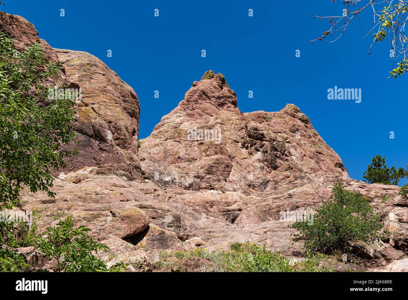 Boulder Red Rocks Landschaft südlich von Centennial Trailhead, Boulder, Colorado, USA Stockfoto