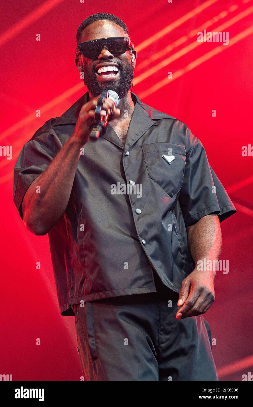 Rapper Ghetts beim Auftritt im Somerset House, London Stockfoto