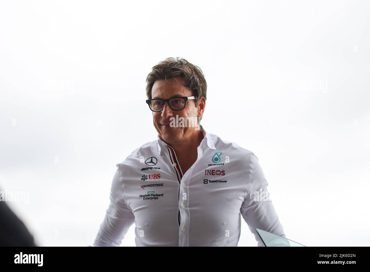 Toto Wolff Geschäftsführer des Mercedes AMG F1 Teams während des ungarischen GP, 28-31. Juli 2022 auf dem Hungaroring, Formel 1 Weltmeisterschaft 2022. Stockfoto