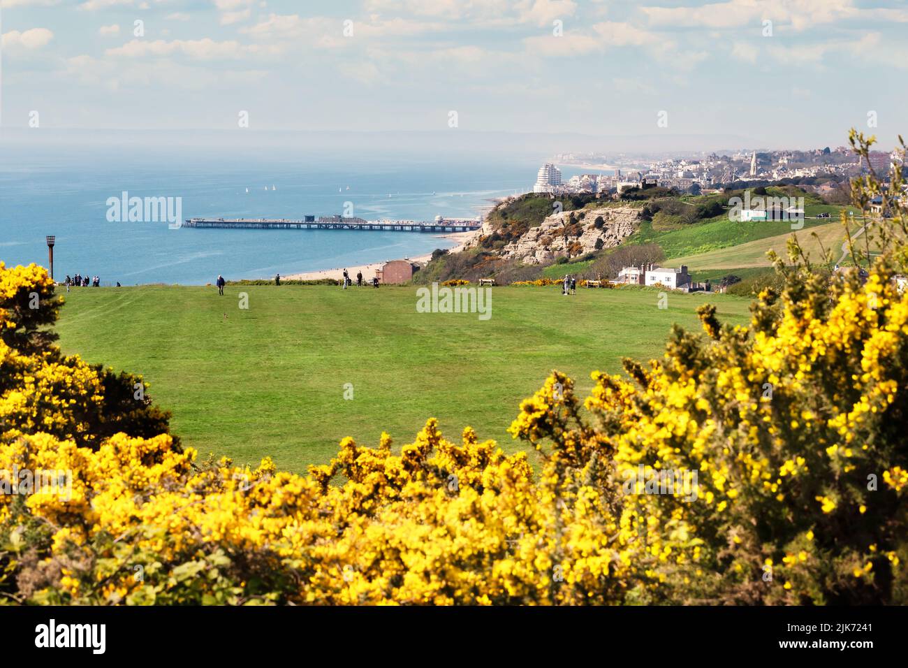 Schöne Aussicht - Badeort an der englischen Küste, Großbritannien. Stockfoto