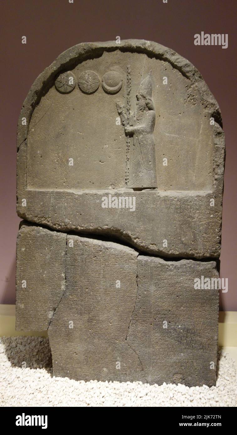 Reliefinschrift des Nabonidkönigs, Archäologisches Museum Sanliurfa, Türkei Stockfoto