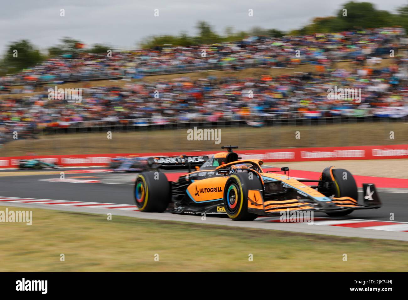 Magyorod, Ungarn. Juli 31. 2022. Formel 1 großer Preis von Ungarn in Hungaroring, Ungarn. Im Bild: #3 Daniel Ricciardo (AUS) von McLaren während des Rennens © Piotr Zajac/Alamy Live News Stockfoto