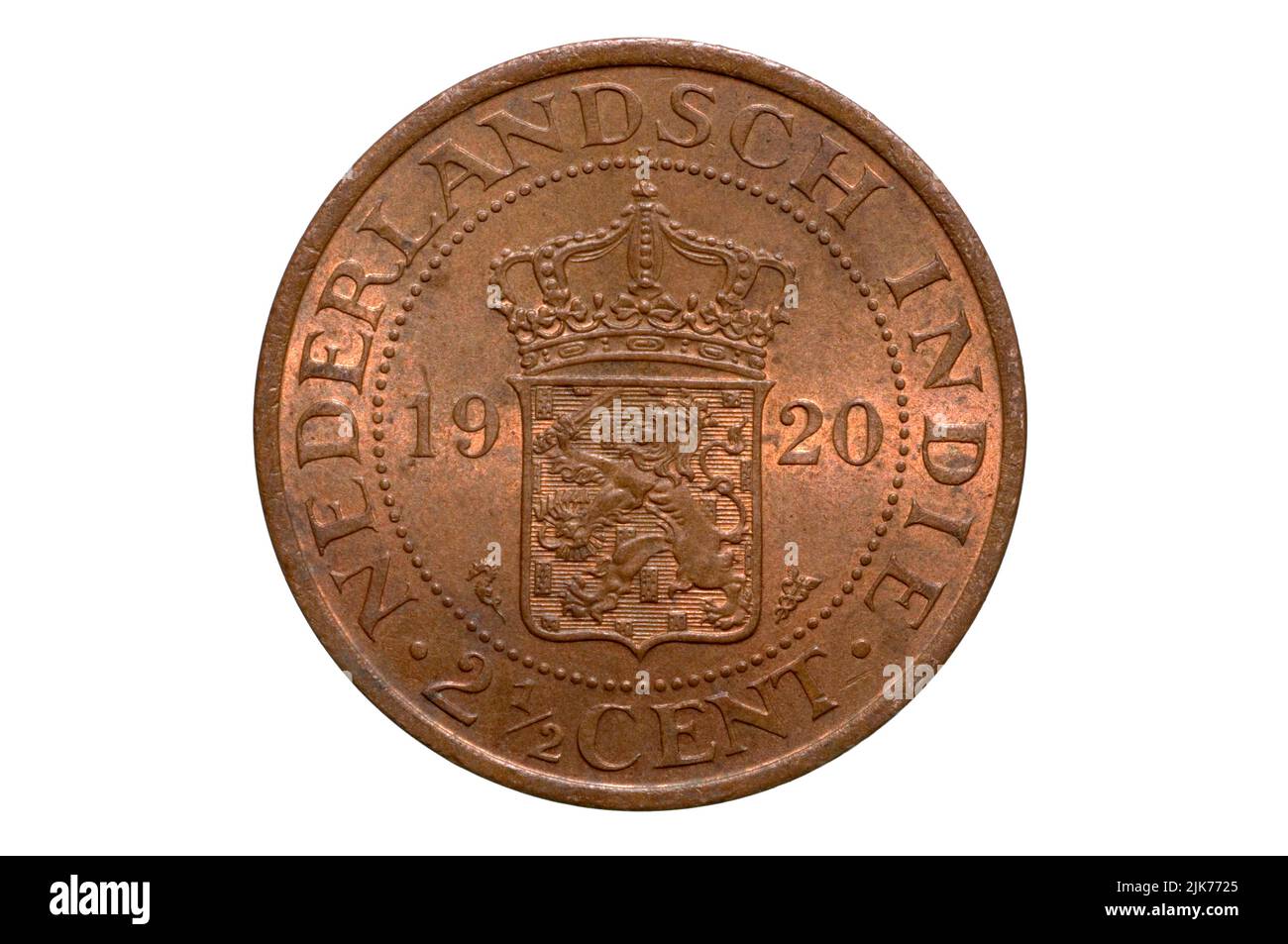 Niederlande Ostindien 2-1/2 Cent 1920 Stockfoto