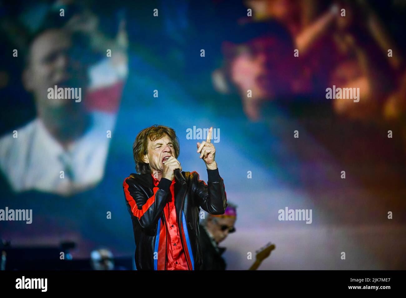 STOCKHOLM 20220731Mick Jagger, wenn die Rolling Stones am Sonntagabend in der Friends Arena auftreten. Foto: Ali Lorestani / TT / Code 11950 Stockfoto