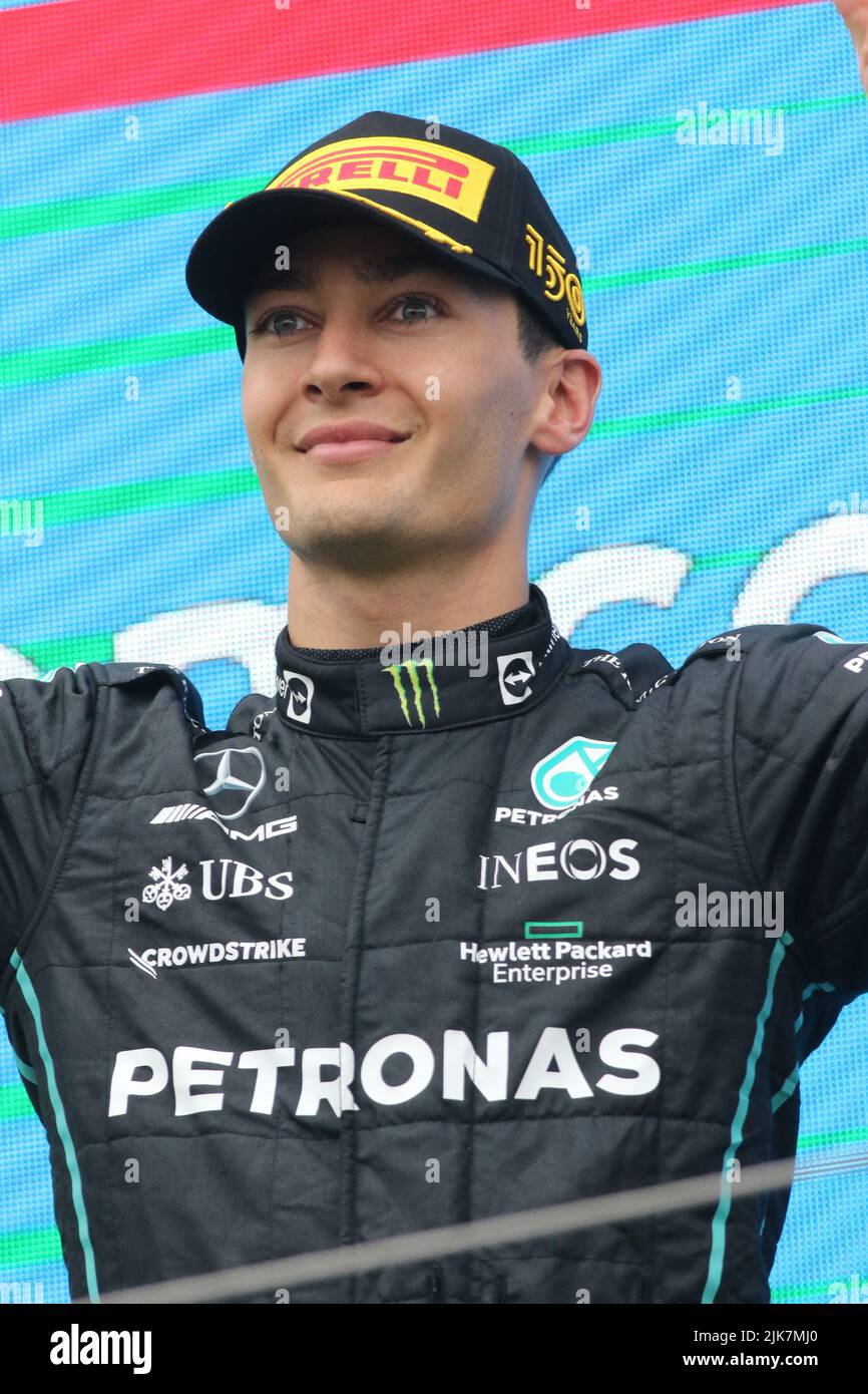 MOGYOROD, BUDAPEST, Ungarn. 31.. Juli 2022. PODIUM, 3. platzierte #63, George RUSSEL, GBR, Mercedes AMG F1 Team, Credit: SPP Sport Press Photo. /Alamy Live News Stockfoto