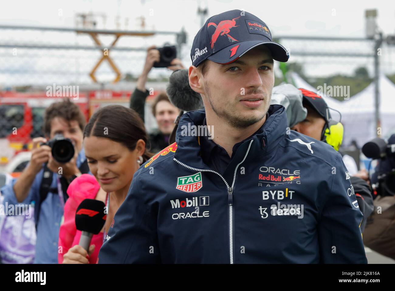 Mogyorod, Ungarn. Juli 31. 2022. Formel 1 großer Preis von Ungarn in Hungaroring, Ungarn. Im Bild: Max Verstappen (NLD) von Red Bull Racing © Piotr Zajac/Alamy Live News Stockfoto