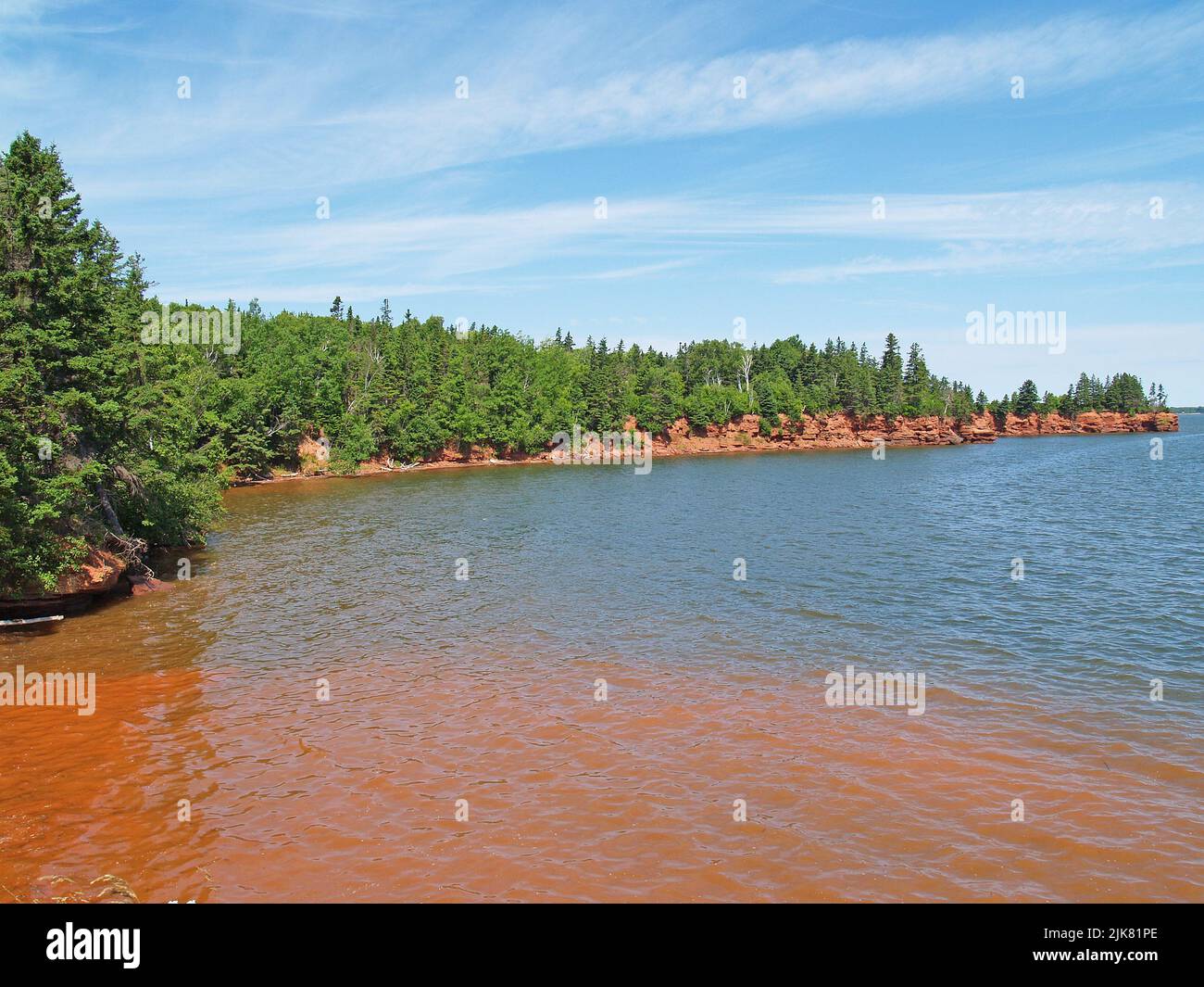 Rote Sandsteinklippen, Rocky Point, PEI Stockfoto
