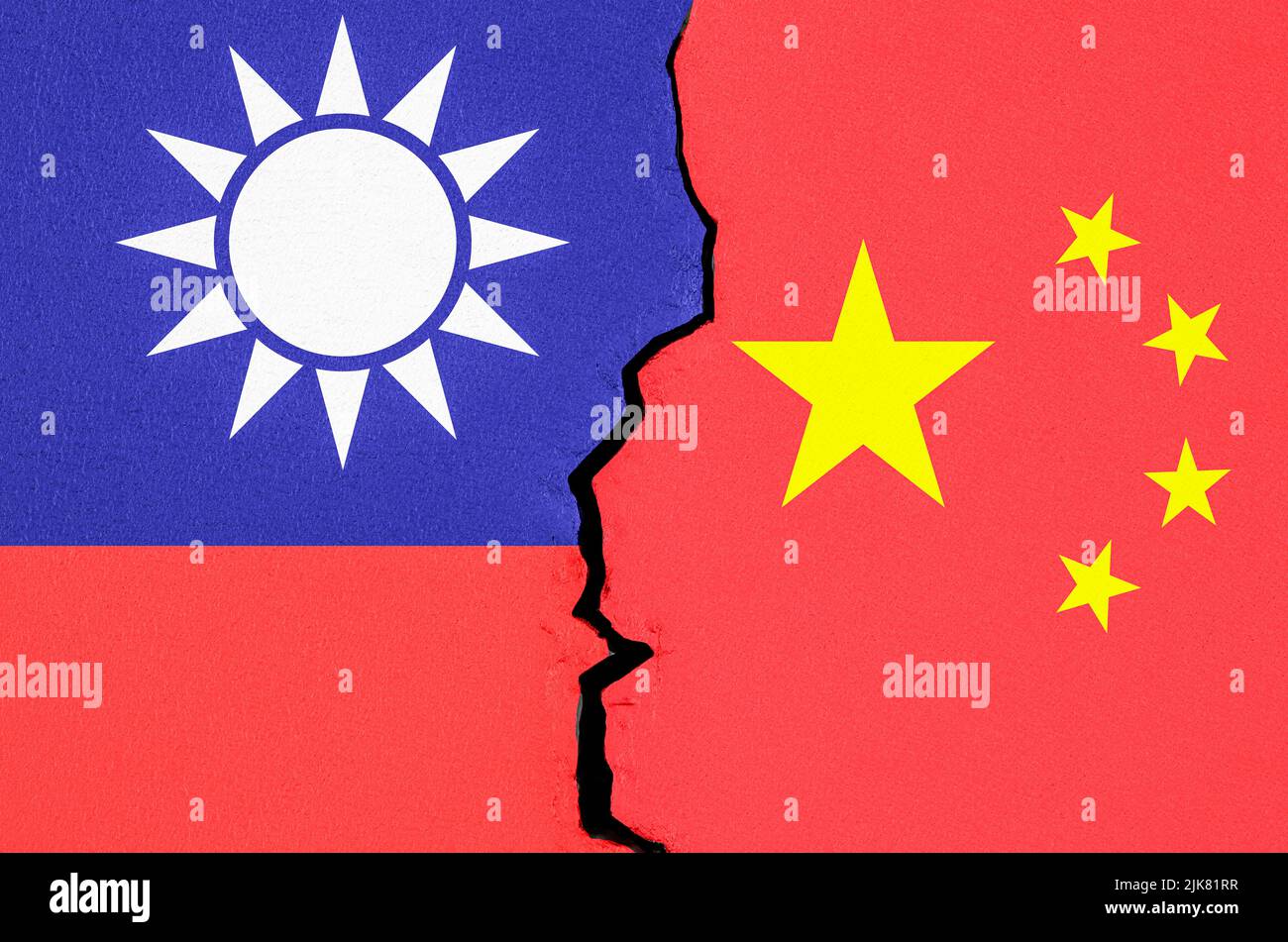 Chinesisch-taiwanesischer politischer Konflikt, Konzept. 3D Rendern Stockfoto