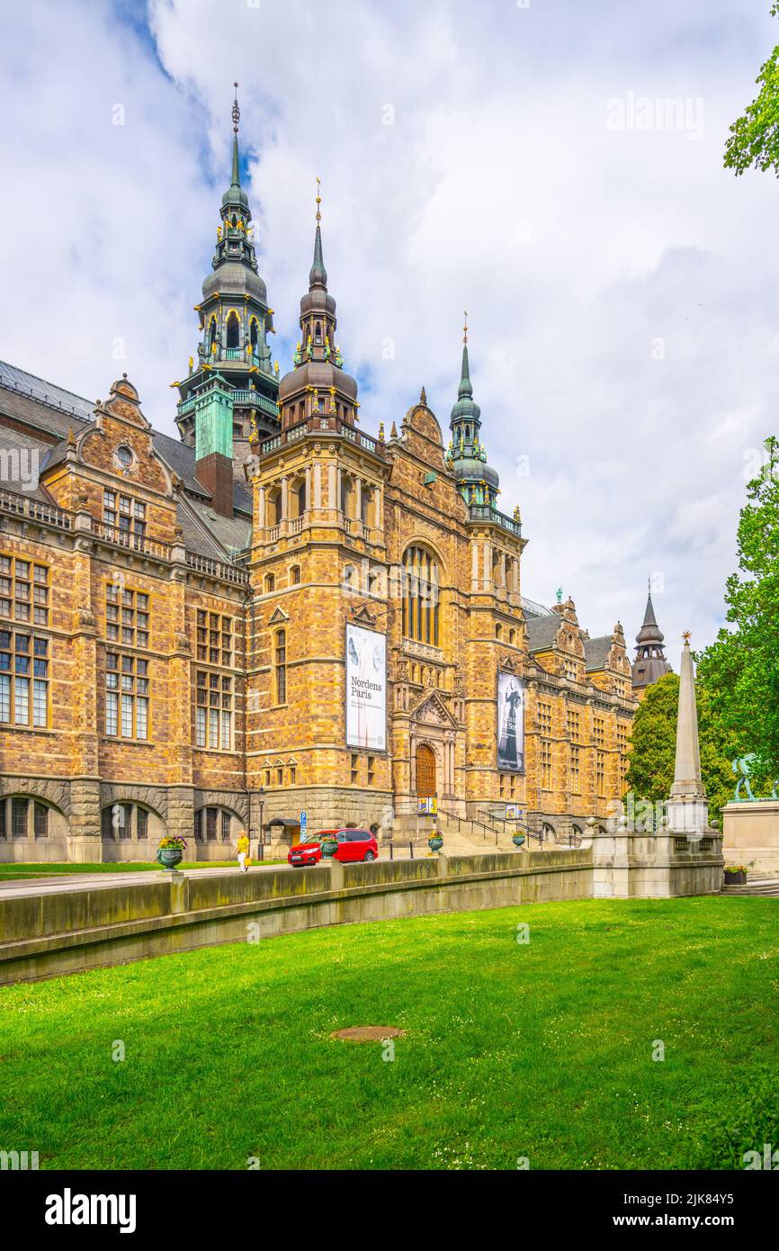 Historisches Gebäude des Nordischen Museums in Stockholm Stockfoto