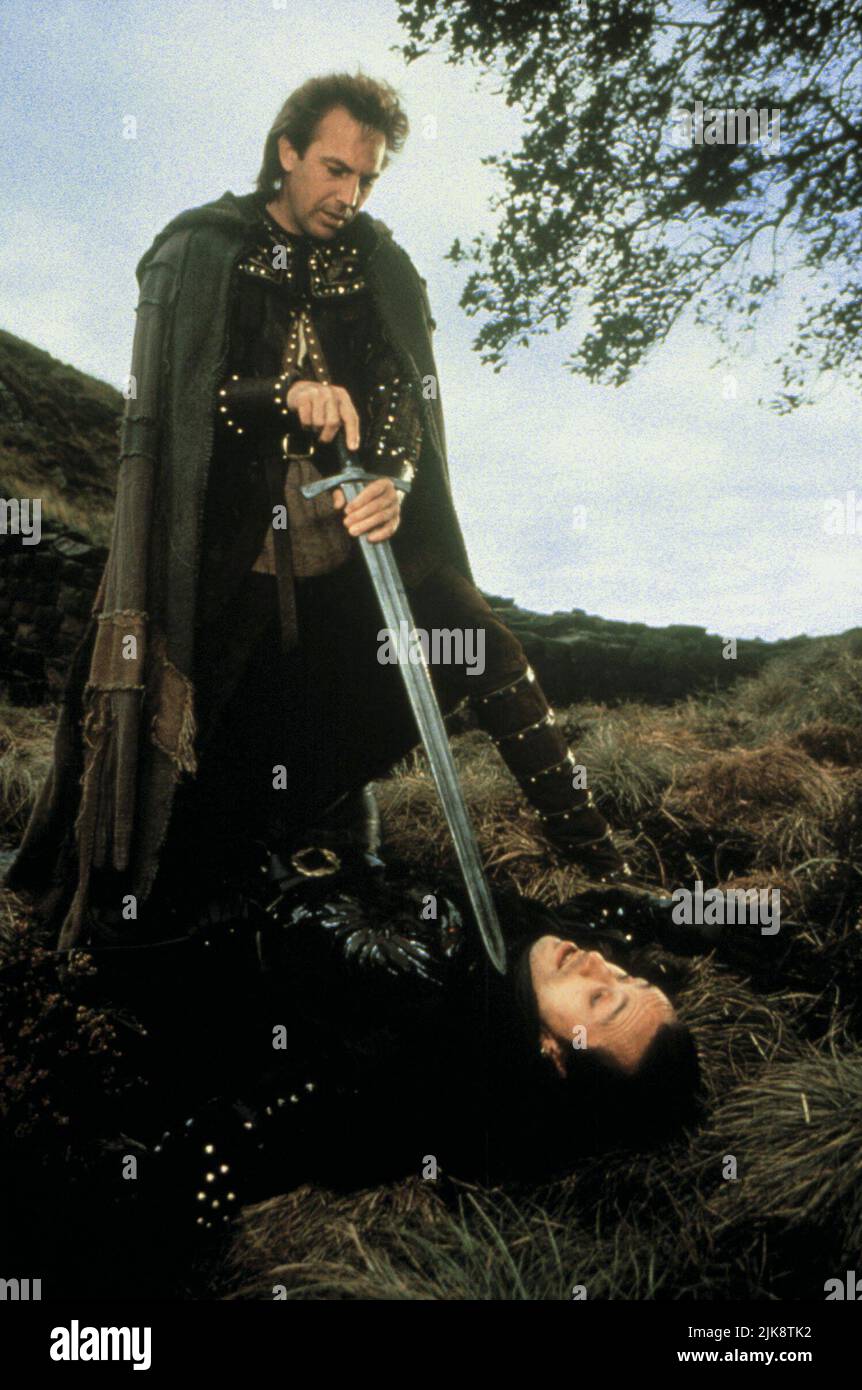 Kevin Costner & Michael Wincott Film Robin Hood: Prince of Thieves (USA 1991) Charaktere: Robin Hood, Guy of Gisborne Regisseur: Kevin Reynolds 14. Juni 1991 **WARNUNG** dieses Foto ist nur für redaktionelle Zwecke bestimmt und ist urheberrechtlich geschützt von WARNER BROS. Und/oder dem von der Film- oder Produktionsgesellschaft beauftragten Fotografen und dürfen nur durch Veröffentlichungen in Verbindung mit der Werbung für den oben genannten Film reproduziert werden. Eine obligatorische Gutschrift an WARNER BROS. Ist erforderlich. Der Fotograf sollte ebenfalls angerechnet werden, wenn er bekannt ist. Ohne schriftliche Genehmigung der Film Company kann keine kommerzielle Nutzung gewährt werden. Stockfoto