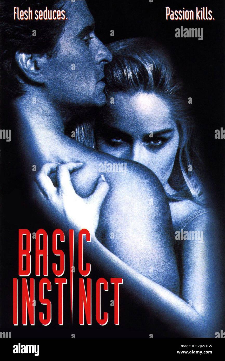 Michael Douglas & Sharon Stone Poster Film Basic Instinct (USA/FR 1992) Regie: Paul Verhoeven 20. März 1992 **WARNUNG** dieses Foto ist nur für redaktionelle Zwecke bestimmt und unterliegt dem Urheberrecht von CAROLCO PICTURES und/oder dem von der Film- oder Produktionsgesellschaft beauftragten Fotografen und darf nur durch Veröffentlichungen in Verbindung mit der Werbung für den oben genannten Film reproduziert werden. Eine obligatorische Gutschrift für CAROLCO PICTURES ist erforderlich. Der Fotograf sollte ebenfalls angerechnet werden, wenn er bekannt ist. Ohne schriftliche Genehmigung der Film Company kann keine kommerzielle Nutzung gewährt werden. Stockfoto