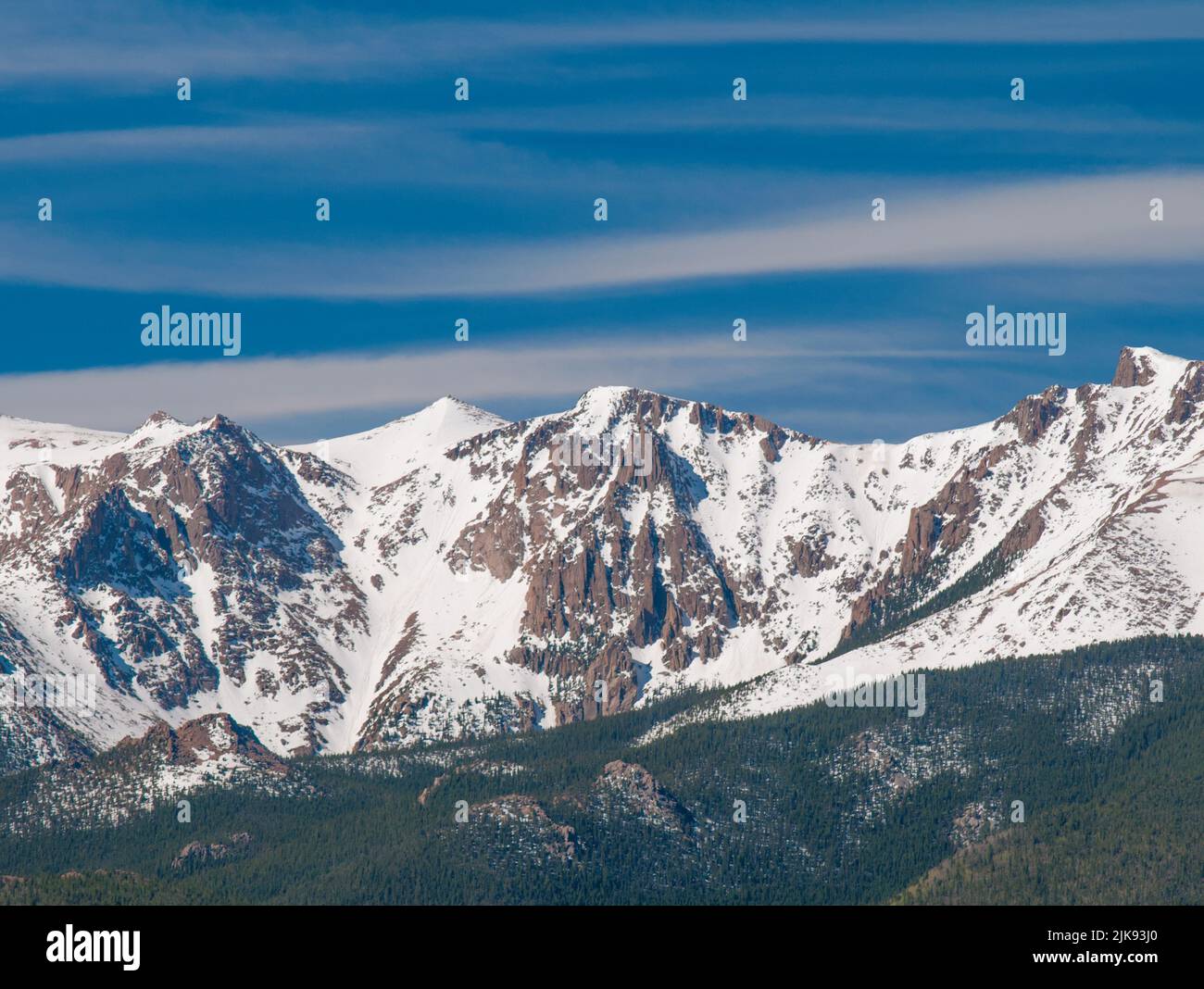 Trübe Wolken über den Rocky Mountains in Colorado Stockfoto