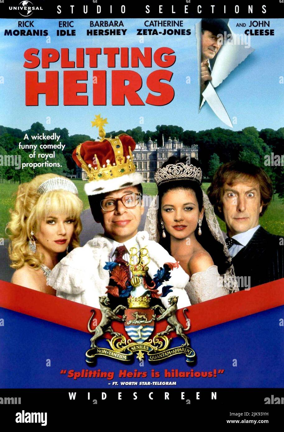 Barbara Hershey, Rick Moranis, Catherine Zeta-Jones, Eric Idle & John Cleese Poster Film: Splitting Erben (1993) Charaktere: Herzogin Lucinda, Henry Bullock, Kitty, Tommy Butterfly Rainbow Peace Patel, Raoul P. Shadgrind Regie: Robert Young 30 April 1993 **WARNUNG** Dieses Foto ist nur für redaktionelle Zwecke bestimmt und unterliegt dem Copyright von UNIVERSAL und/oder dem Fotografen, der von der Film- oder Produktionsfirma beauftragt wurde und darf nur von Publikationen im Zusammenhang mit der Bewerbung des oben genannten Films reproduziert werden. Eine obligatorische Gutschrift an UNIVERSAL ist erforderlich. Der Fotograf sollte auch als Urheber angerechnet werden Stockfoto
