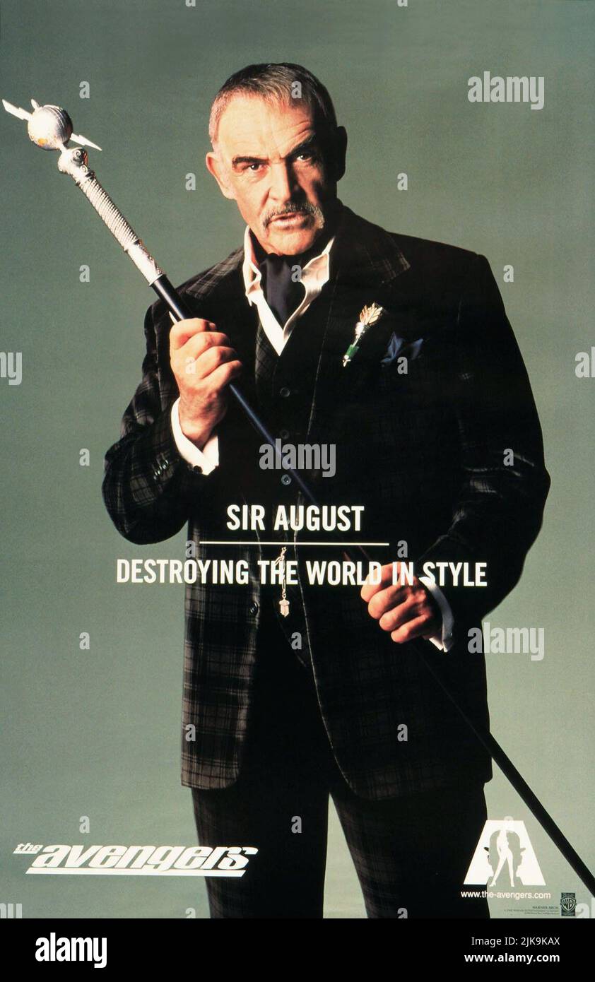 Sean Connery Poster Film The Avengers (USA 1998) Charaktere: Sir August de Wynter Regie: Jeremiah S. Chechik 13. August 1998 **WARNUNG** dieses Foto ist nur für redaktionelle Zwecke bestimmt und ist urheberrechtlich geschützt von WARNER BROS. Und/oder dem von der Film- oder Produktionsgesellschaft beauftragten Fotografen und dürfen nur durch Veröffentlichungen in Verbindung mit der Werbung für den oben genannten Film reproduziert werden. Eine obligatorische Gutschrift an WARNER BROS. Ist erforderlich. Der Fotograf sollte ebenfalls angerechnet werden, wenn er bekannt ist. Ohne schriftliche Genehmigung der Film Company kann keine kommerzielle Nutzung gewährt werden. Stockfoto