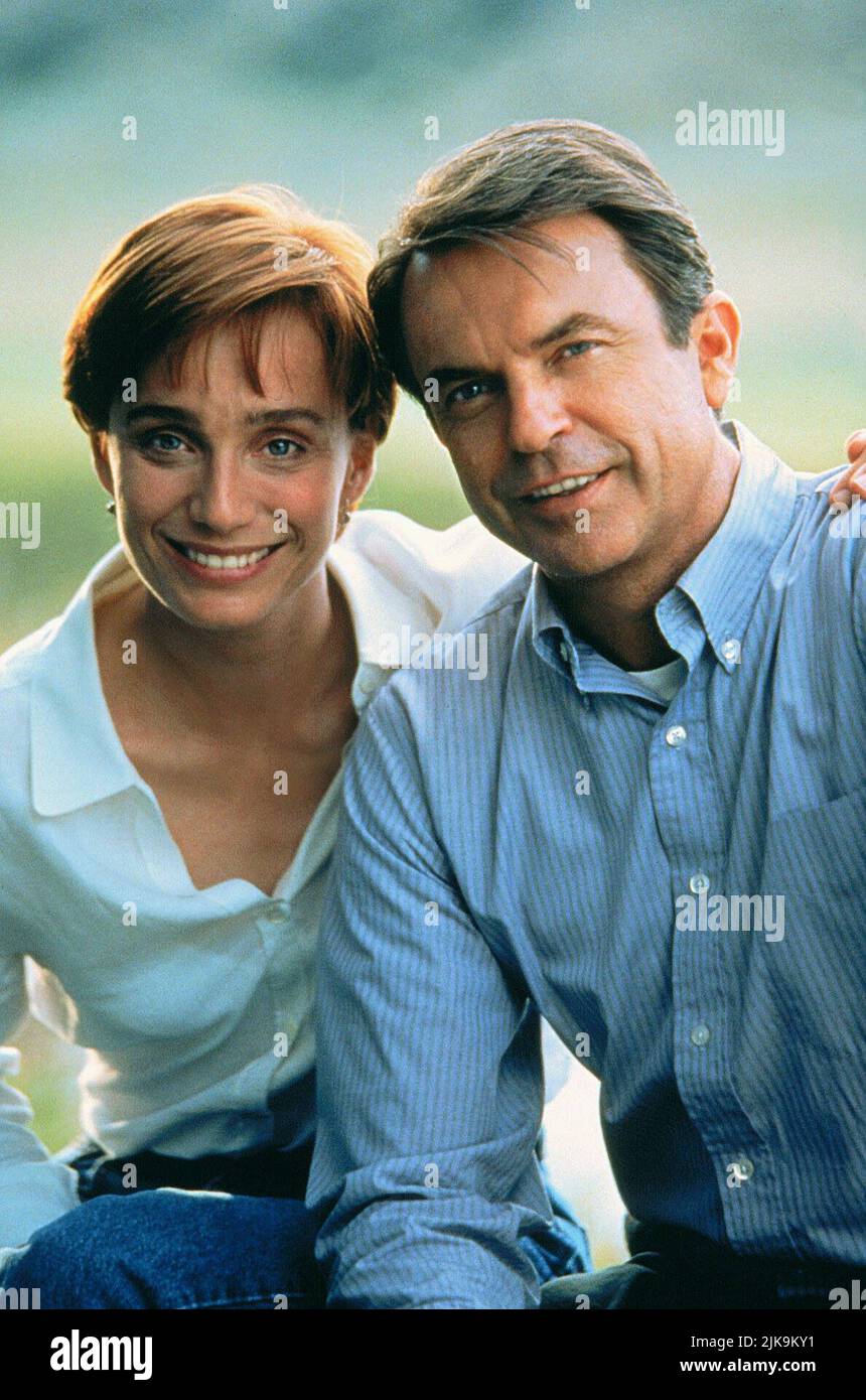 Kristin Scott Thomas, Sam Neill Film: The Horse Whisperer (USA 1998) Charaktere: Annie MacLean,Robert MacLean Regie: Robert Redford 15 May 1998 **WARNUNG** Dieses Foto ist nur für den redaktionellen Gebrauch bestimmt und unterliegt dem Copyright von TOUCHSTONE-BILDERN und/oder dem Fotografen, der von der Film- oder Produktionsfirma beauftragt wurde, und kann nur von Publikationen im Zusammenhang mit der Bewerbung des oben genannten Films reproduziert werden. Eine obligatorische Gutschrift für DIE TOUCHSTONE-BILDER ist erforderlich. Der Fotograf sollte auch bei Bekanntwerden des Fotos gutgeschrieben werden. Ohne schriftliche Genehmigung der Film Company kann keine kommerzielle Nutzung gewährt werden. Stockfoto