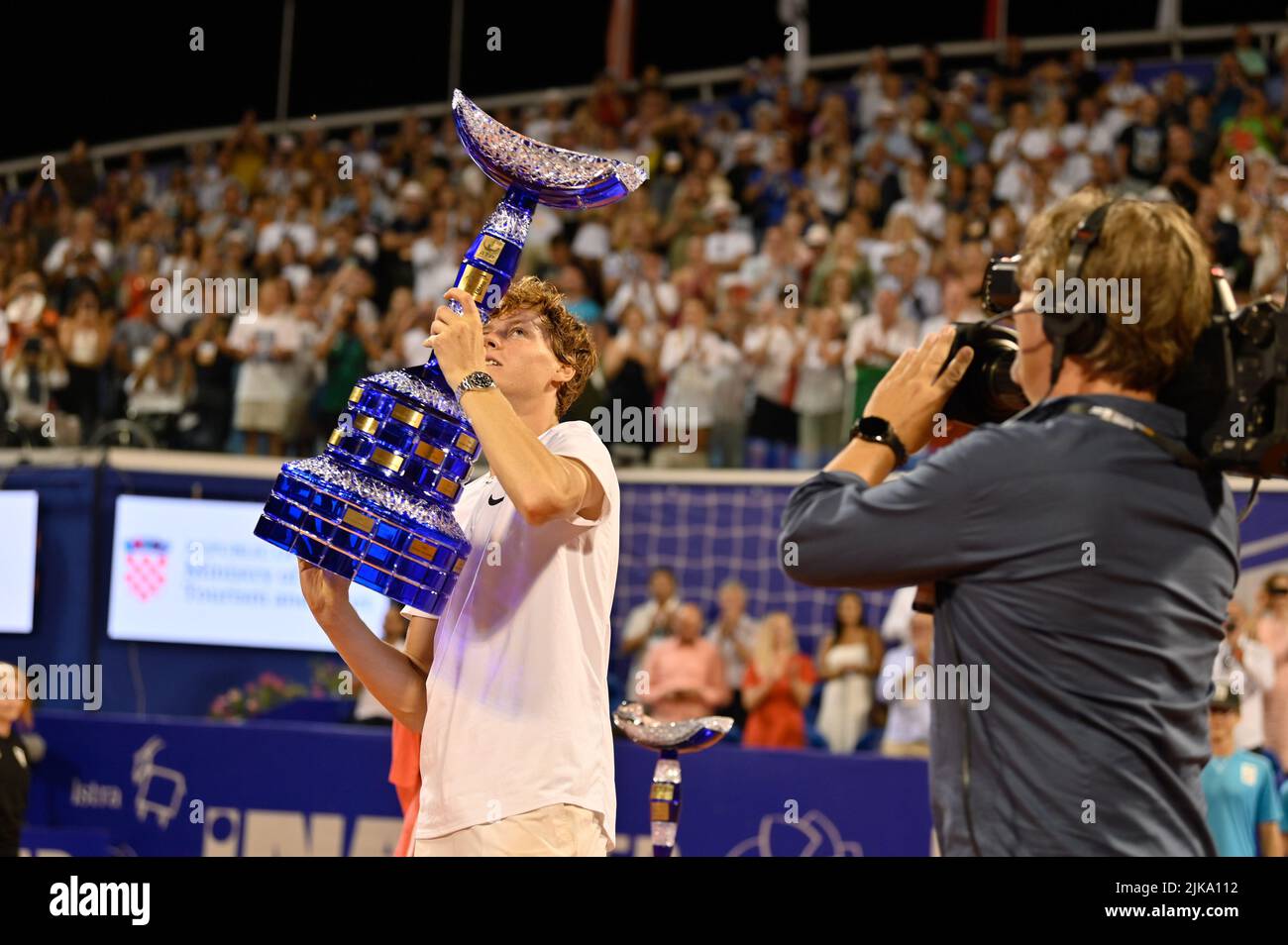 Umago, Kroatien. 31.. Juli 2022. Jannik SINNER (IT) während ATP Croatia Open Umag - Alcaraz vs SINNER, Tennis Internationals in Umago, Kroatien, Juli 31 2022 Quelle: Independent Photo Agency/Alamy Live News Stockfoto