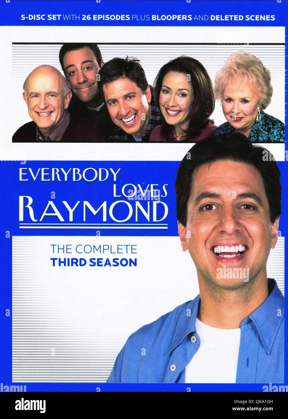 Peter Boyle, Brad Garrett, Patricia Heaton, Doris Roberts & Ray Romano Poster Television: Everybody Loves Raymond : Season 3 (TV-Serie) USA 1996–2005, / 3. Staffel, Saison 3 21. September 1998 **WARNUNG** Dieses Foto ist nur für redaktionelle Zwecke bestimmt und unterliegt dem Copyright von CBS und/oder des Fotografen, der von der Film- oder Produktionsfirma beauftragt wurde, und kann nur von Publikationen im Zusammenhang mit der Bewerbung des oben genannten Films reproduziert werden. Eine obligatorische Gutschrift an CBS ist erforderlich. Der Fotograf sollte auch bei Bekanntwerden des Fotos gutgeschrieben werden. Eine kommerzielle Nutzung kann ohne schriftliche Genehmigung des nicht gewährt werden Stockfoto