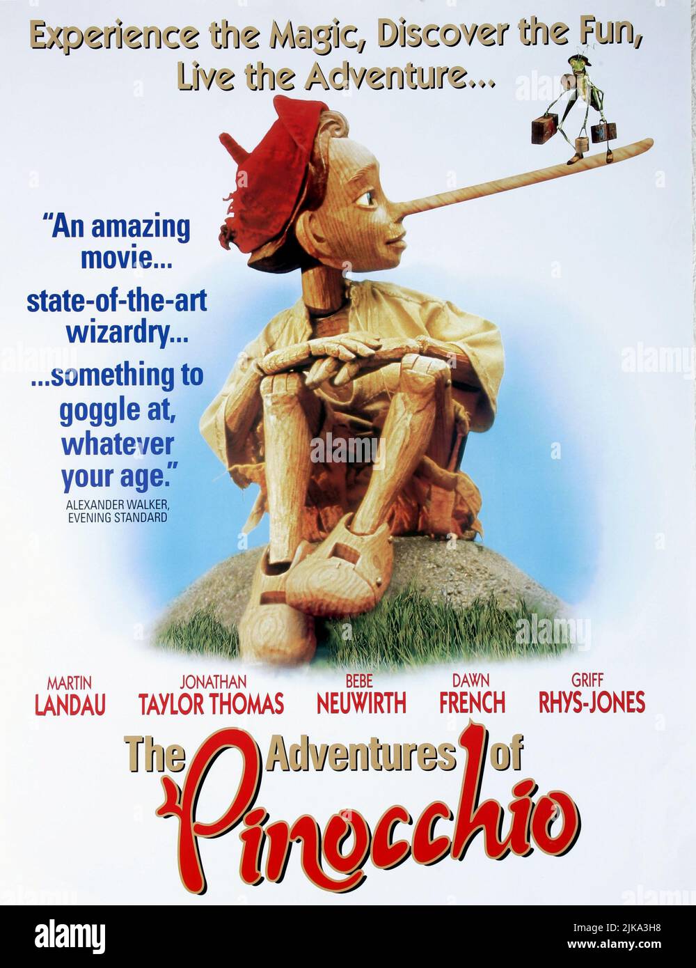 Pinocchio Film Poster Film The Adventures of Pinocchio (USA/UK/FR/DE/CZ 1996) Regie: Steve Barron 26. Juli 1996 **WARNUNG** dieses Foto ist nur für redaktionelle Zwecke bestimmt und unterliegt dem Urheberrecht des NEW LINE CINEMA und/oder des Fotografen, der von der Film- oder Produktionsgesellschaft beauftragt wurde. Es kann nur durch Veröffentlichungen in Verbindung mit der Werbung für den oben genannten Film reproduziert werden. Eine obligatorische Gutschrift für NEW LINE CINEMA ist erforderlich. Der Fotograf sollte ebenfalls angerechnet werden, wenn er bekannt ist. Ohne schriftliche Genehmigung der Film Company kann keine kommerzielle Nutzung gewährt werden. Stockfoto