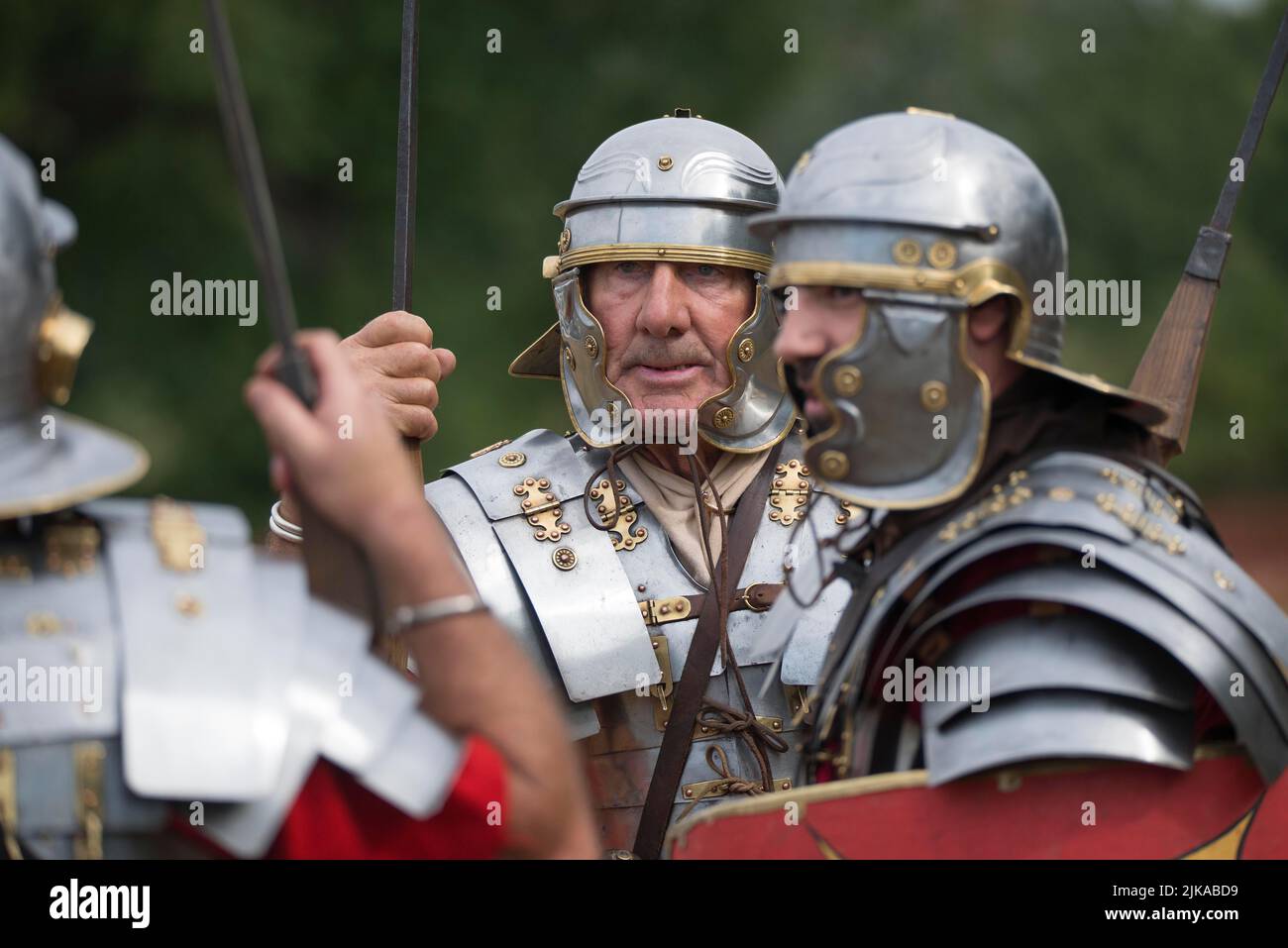 Fishbourne Roman Palace, West Sussex. Die Straßenwache von Ermine eine