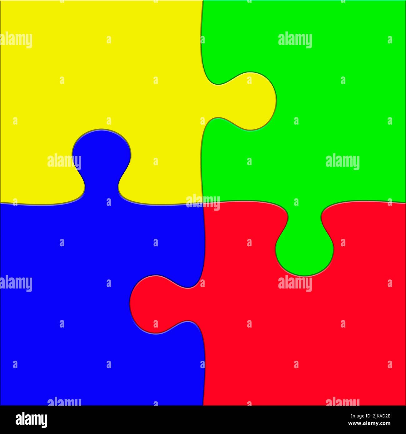 Leeres Puzzle, das das verknüpfte Konzept darstellt, ist ein Verbundkonzept oder ein Koalitionskonzept Stockfoto