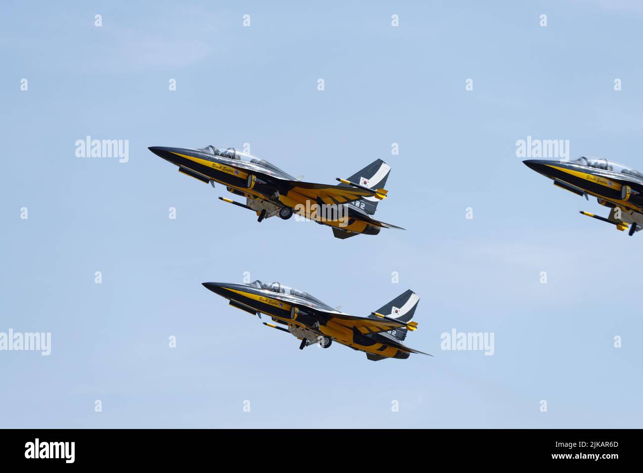 Luftwaffe der Republik Korea, Black Eagles, Formation Aerobatic Team, RIAT 2022, RAF Fairford, Gloucestershire, Stockfoto