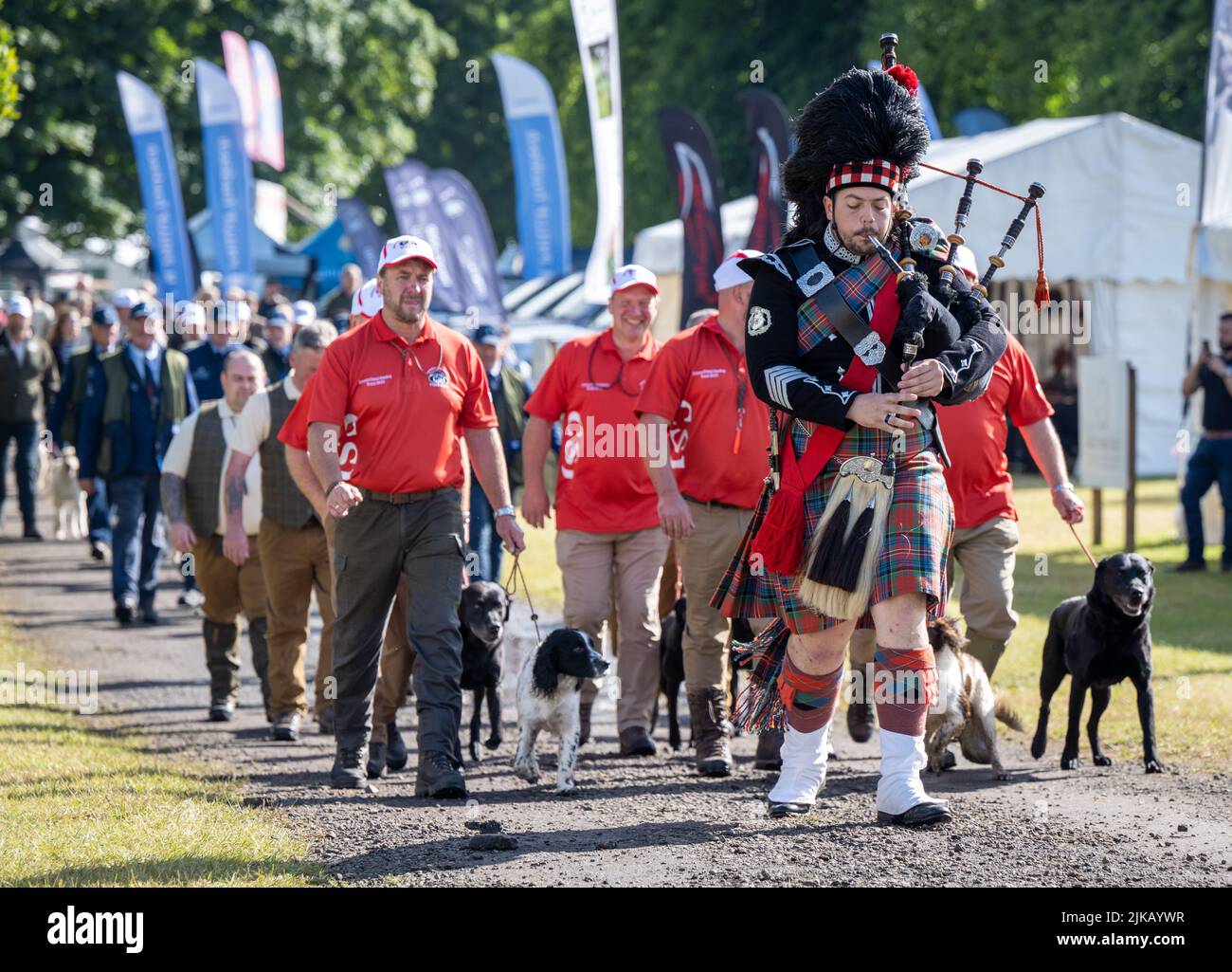 The Four Nations International Gun Dog Competition, Prozession auf der GWCT Scottish Game Fair 2022, Scone Palace, Perthshire Stockfoto