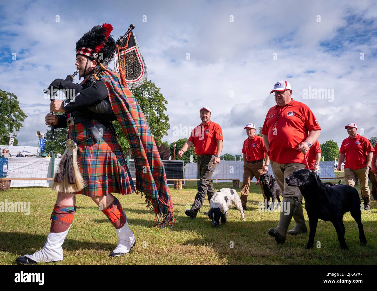 The Four Nations International Gun Dog Competition, Prozession auf der GWCT Scottish Game Fair 2022, Scone Palace, Perthshire Stockfoto