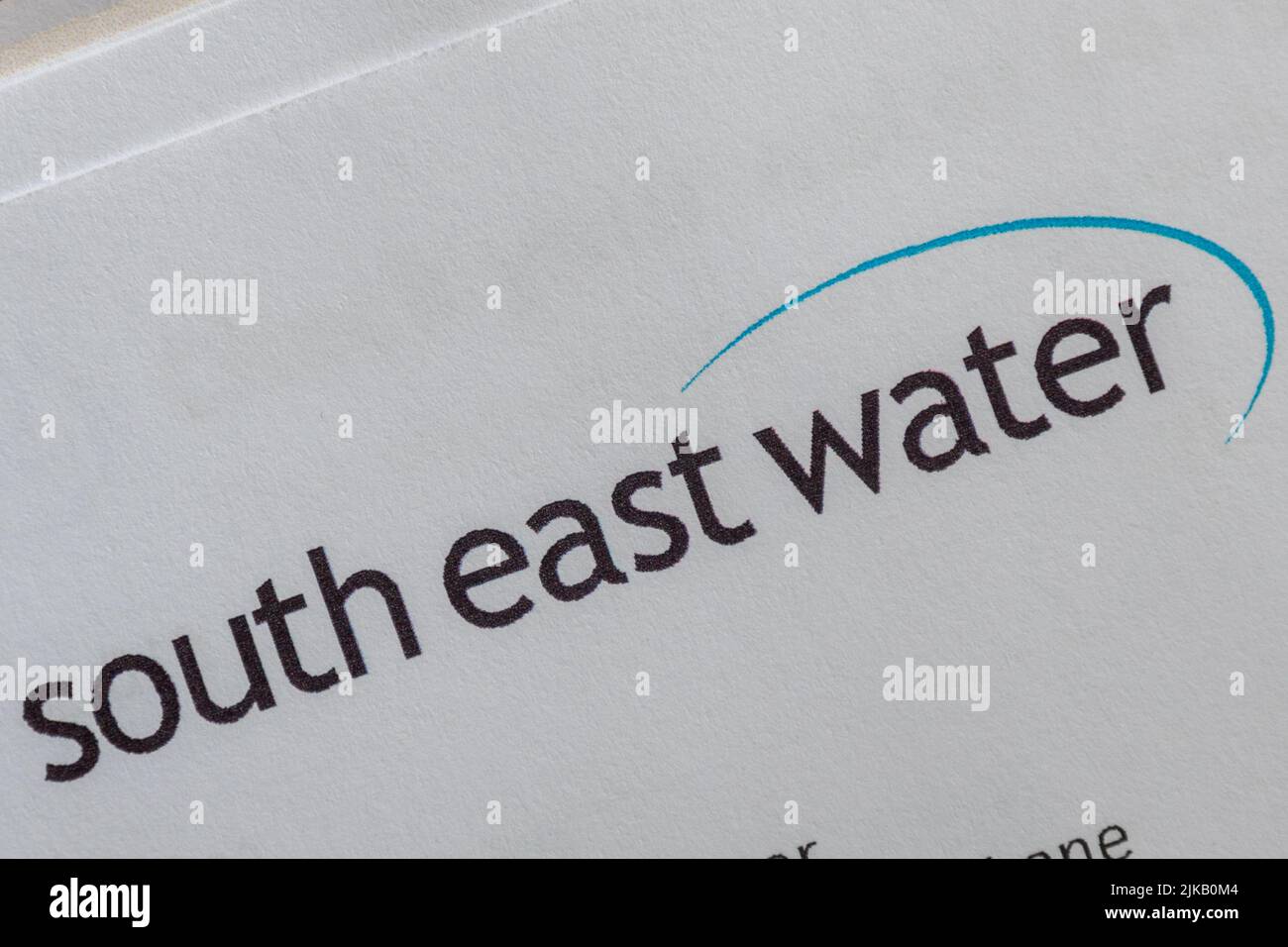South East Water Bill or Letter, 2022, England, Großbritannien. Haushaltsrechnungen während der Lebenshaltungskrise Stockfoto