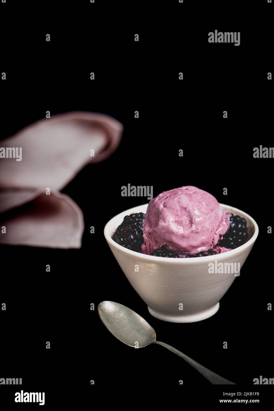 Blackberry Ice Cream Stockfoto