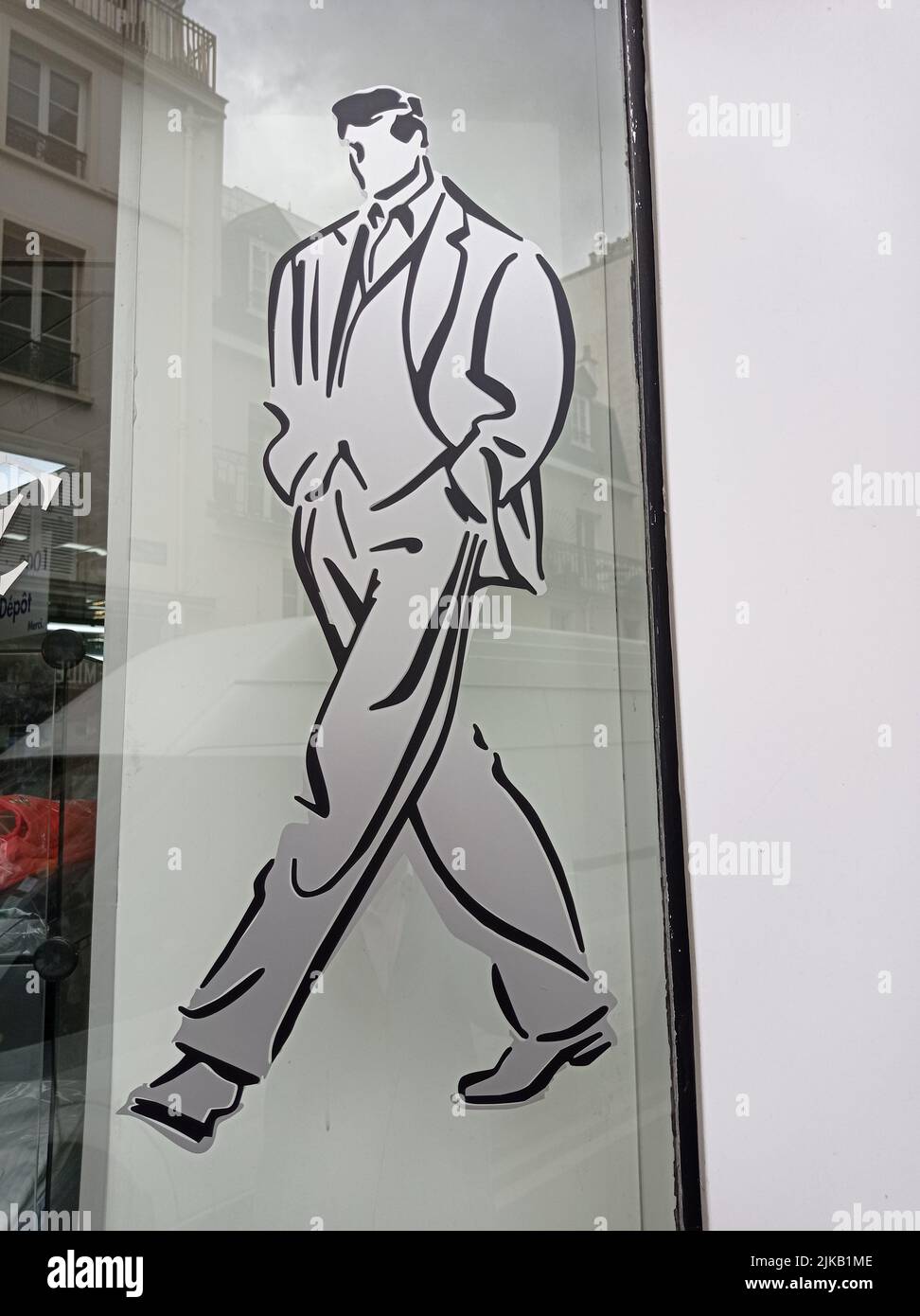Portrait d'un homme en Kostüm, Dessin-Wandbild, Paris, Frankreich Stockfoto