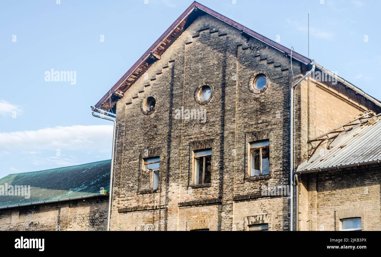 Srbobran ist eine Stadt in Serbien. Blick auf das alte Mühlengebäude in Srbobran. Stockfoto