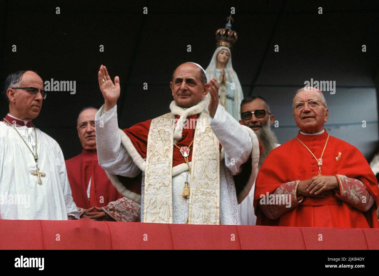 PABLO VI GIOVANNI BATTISTA MONTINI 1897-1978. PAPA. 1963 - 1978. FOTO DURANTE UN VIAJE A FATIMA. Stockfoto