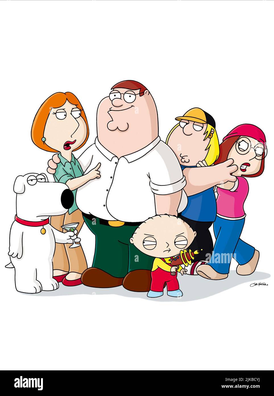 Brian Griffin, Lois Griffin, Peter Griffin, Stewie Griffin, Chris Griffin & Meg Griffin Television: Family Guy (1999) 31. Januar 1999 **WARNUNG** Dieses Foto ist nur für redaktionelle Verwendung bestimmt und unterliegt dem Copyright des FERNSEHENS 20. CENTURY FOX und/oder des Fotografen, der von der Film- oder Produktionsfirma beauftragt wurde und darf nur durch Publikationen im Zusammenhang mit der Bewerbung des oben genannten Films reproduziert werden. Eine obligatorische Gutschrift für DAS FERNSEHEN VON 20. CENTURY FOX ist erforderlich. Der Fotograf sollte auch bei Bekanntwerden des Fotos gutgeschrieben werden. Ohne schriftliche Genehmigung des Film Comp kann keine kommerzielle Nutzung gewährt werden Stockfoto