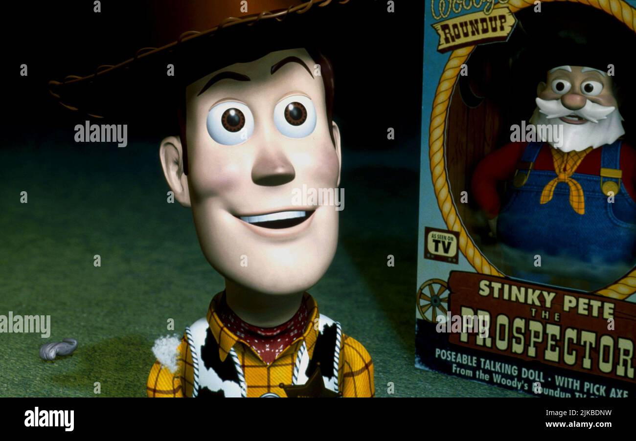 Woody & Stinky Pete Film: Toy Story 2 (USA 1999) Charaktere: Woody & Regie: John Lasseter, Ash Brannon & Lee Unkrich, Regie: John Lasseter 13. November 1999 **WARNUNG** Dieses Foto ist nur für redaktionelle Zwecke bestimmt und unterliegt dem Copyright von PIXARDISNEY und/oder des Fotografen, der von der Film- oder Produktionsfirma beauftragt wurde, und kann nur von Publikationen im Zusammenhang mit der Bewerbung des oben genannten Films reproduziert werden. Eine obligatorische Gutschrift an PIXARDISNEY ist erforderlich. Der Fotograf sollte auch bei Bekanntwerden des Fotos gutgeschrieben werden. Ohne schriftliche Genehmigung der Film Company kann keine kommerzielle Nutzung gewährt werden. Stockfoto