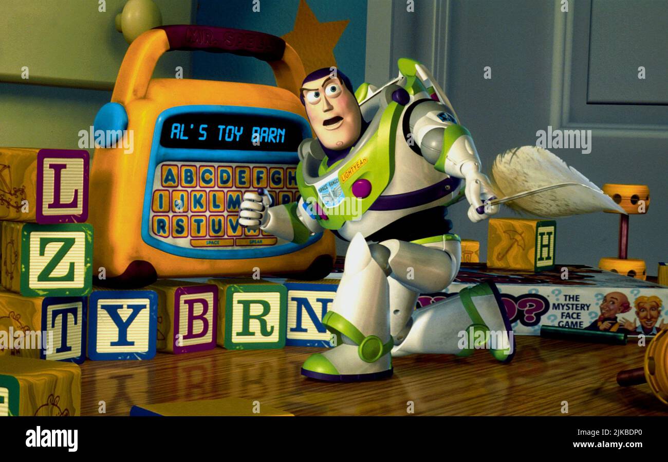 Buzz Lightyear Film: Toy Story 2 (USA 1999) Charaktere: Buzz Lightyear Regie: John Lasseter, Ash Brannon & Lee Unkrich, Regie: John Lasseter 13. November 1999 **WARNUNG** Dieses Foto ist nur für redaktionelle Zwecke bestimmt und unterliegt dem Copyright von PIXARDISNEY und/oder des Fotografen, der von der Film- oder Produktionsfirma beauftragt wurde, und kann nur von Publikationen im Zusammenhang mit der Bewerbung des oben genannten Films reproduziert werden. Eine obligatorische Gutschrift an PIXARDISNEY ist erforderlich. Der Fotograf sollte auch bei Bekanntwerden des Fotos gutgeschrieben werden. Ohne schriftliche Genehmigung der Film Company kann keine kommerzielle Nutzung gewährt werden. Stockfoto