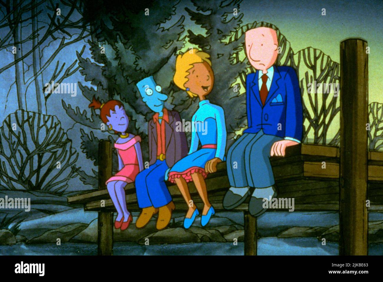 Beebe Bluff, Skeeter, Patti Mayonnaise & Doug Funnie Film Doug's 1st Movie (1999) Charaktere: , & Doug Funnie Regie: Maurice Joyce 19 März 1999 **WARNUNG** dieses Foto ist nur für redaktionelle Zwecke bestimmt und unterliegt dem Copyright von WALT DISNEY und/oder dem Fotografen, der von der Film oder Production Company zugewiesen wurde. Es kann nur durch Veröffentlichungen in Verbindung mit der Werbung für den oben genannten Film reproduziert werden. Es ist eine obligatorische Gutschrift für WALT DISNEY erforderlich. Der Fotograf sollte ebenfalls angerechnet werden, wenn er bekannt ist. Ohne schriftliche Genehmigung der Film Company kann keine kommerzielle Nutzung gewährt werden. Stockfoto