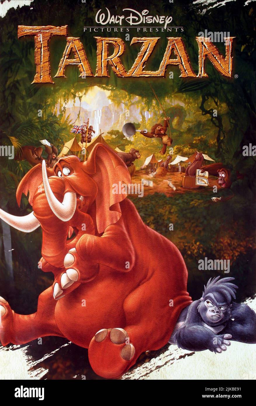 Tantor & Terk Poster Film Tarzan (USA 1999) Regie: Chris Buck & Kevin Lima 16. Juni 1999 **WARNUNG** dieses Foto ist nur für redaktionelle Zwecke bestimmt und unterliegt dem Urheberrecht von DISNEY und/oder dem Fotografen, der von der Film- oder Produktionsgesellschaft beauftragt wurde. Es kann nur durch Veröffentlichungen in Verbindung mit der Werbung für den oben genannten Film reproduziert werden. Eine obligatorische Gutschrift für DISNEY ist erforderlich. Der Fotograf sollte ebenfalls angerechnet werden, wenn er bekannt ist. Ohne schriftliche Genehmigung der Film Company kann keine kommerzielle Nutzung gewährt werden. Stockfoto