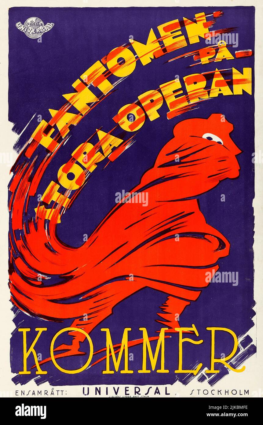 Fantomen på stora operan - das Phantom der Oper (Universal, 1925) Schwedisches Filmposter Stockfoto