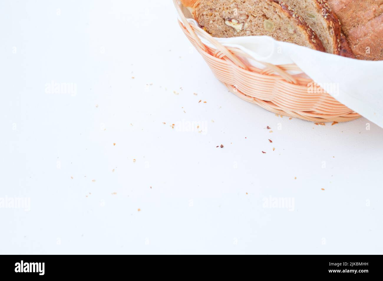 Gesunde Bäckerei Handwerk Brot Kunst weißen Hintergrund Stockfoto