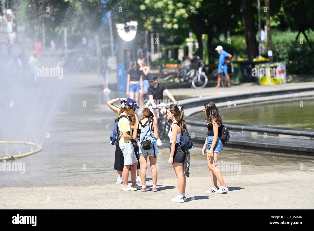 Wien, Österreich. Hitzewelle in Wien. Tagsüber werden bis zu 37 Grad Celsius erwartet Stockfoto