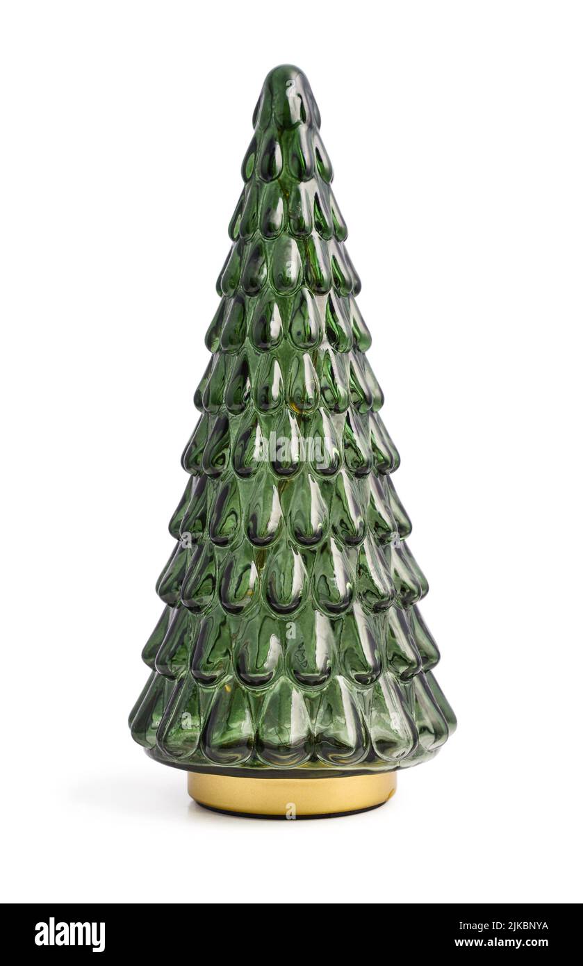 Dekorative Glas weihnachtsbaum isoliert auf weißem Hintergrund, Clipping-Pfad enthalten Stockfoto