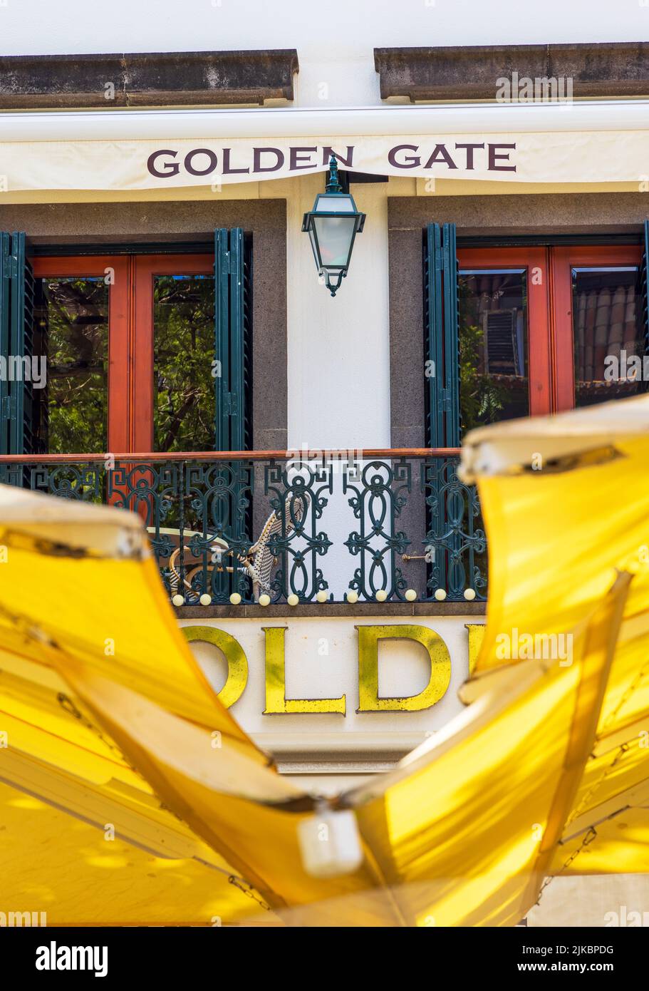 Golden Gate Grand Café Restaurant, Funchal, Madeira, Portugal Stockfoto