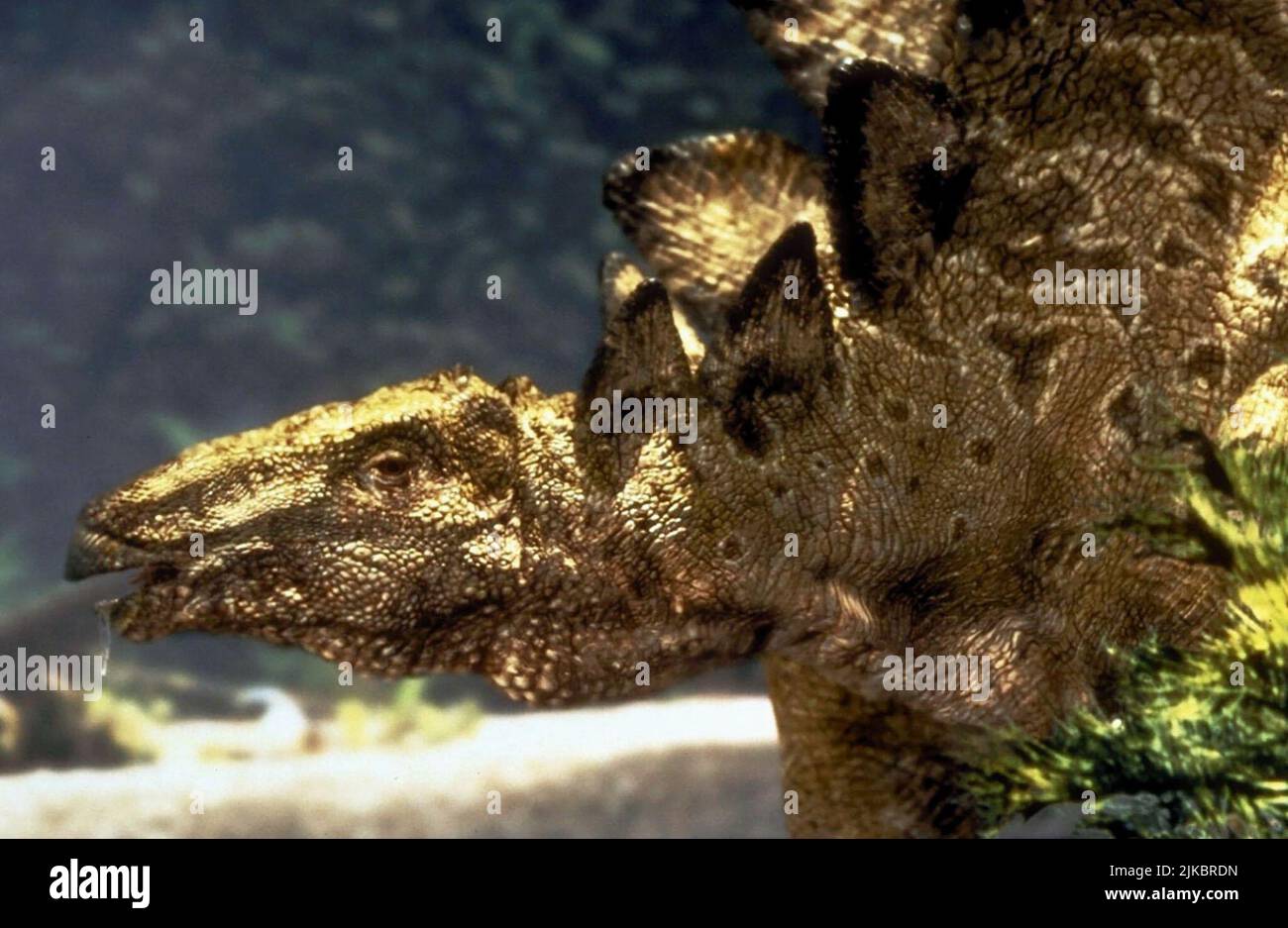 Stegosaurus Film Walking with Dinosaurs (1999) 01. Mai 1999 **WARNUNG** dieses Foto ist nur für redaktionelle Zwecke bestimmt und unterliegt dem Urheberrecht von BBC und/oder dem von der Film or Production Company beauftragten Fotografen und kann nur durch Veröffentlichungen in Verbindung mit der Werbung für den oben genannten Film reproduziert werden. Eine obligatorische Gutschrift an die BBC ist erforderlich. Der Fotograf sollte ebenfalls angerechnet werden, wenn er bekannt ist. Ohne schriftliche Genehmigung der Film Company kann keine kommerzielle Nutzung gewährt werden. Stockfoto
