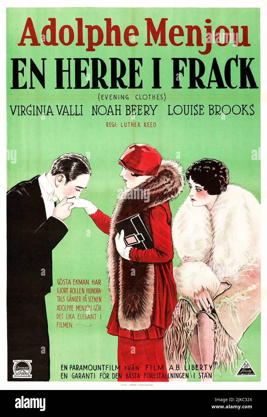 Adolphe Menjou, en herre i Frack - Abendkleidung (Paramount, 1927) Schwedisch Stockfoto